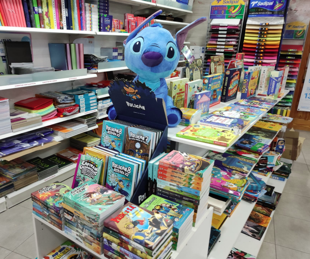 Lifestyle display of books and stationery